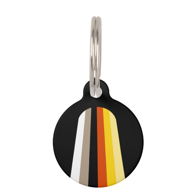 Long Hair Pride Flag Pet Tag (Front)