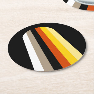 Long Hair Pride Flag Round Paper Coaster