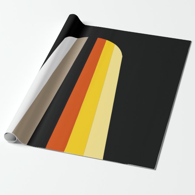 Long Hair Pride Flag Wrapping Paper (Unrolled)