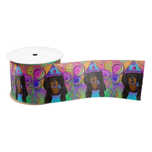 LONG HAIRED BLACK DOXIE       SATIN RIBBON