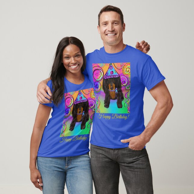 LONG HAIRED BLACK & TAN DOXIE     T-Shirt (Unisex)