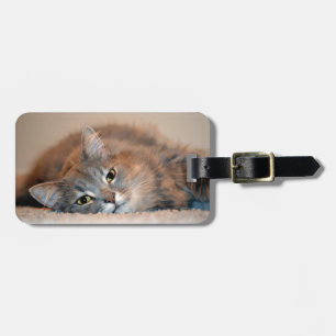 Long Haired Blue Russian Cat by Shirley Taylor Luggage Tag