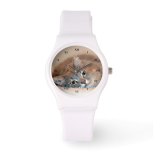 Long Haired Blue Russian Cat by Shirley Taylor Watch