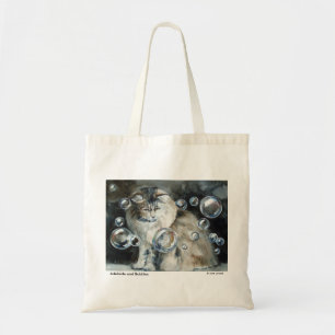 Long Haired Cat and Bubbles Tote Bag