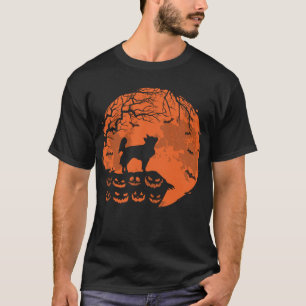 Long Haired Chihuahua And Moon Halloween Dog Lover T-Shirt