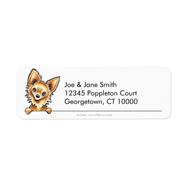 Long Haired Chihuahua Clean and Simple Return Address Label (Front)