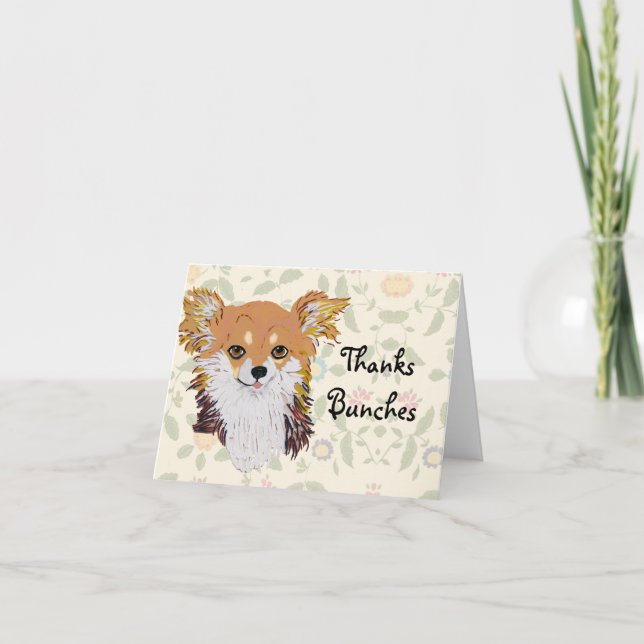 Long haired Chihuahua Custom Notecard (Front)