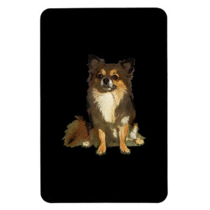 Long Haired Chihuahua Cute Cartoon Graphic Dog Magnet