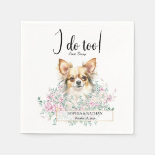Long Haired Chihuahua Dog Wedding Cocktail Napkins
