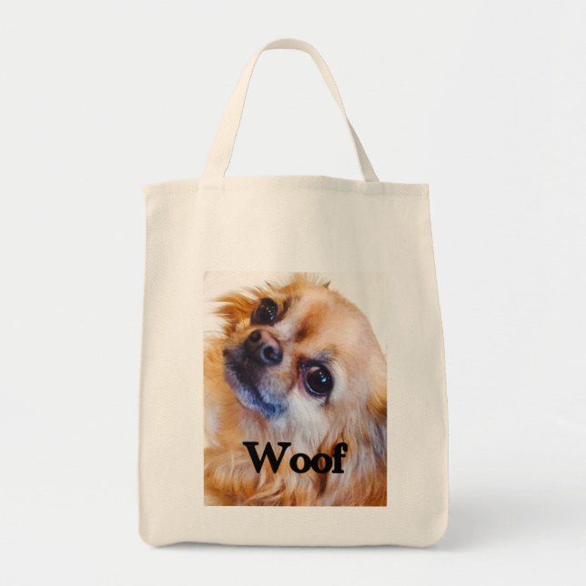 long-haired Chihuahua grocery bag (Front)