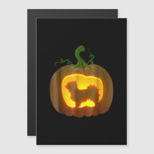 Long Haired Chihuahua Halloween Magnetic Invitation