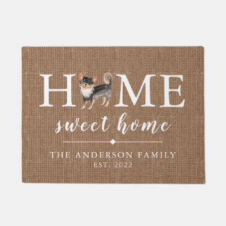 Long Haired Chihuahua Home Sweet Home Doormat