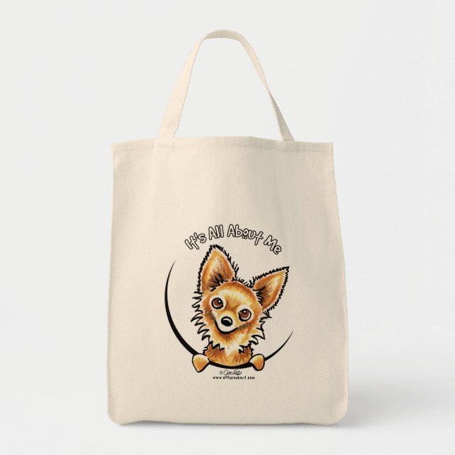 Long Haired Chihuahua IAAM Tote Bag (Front)