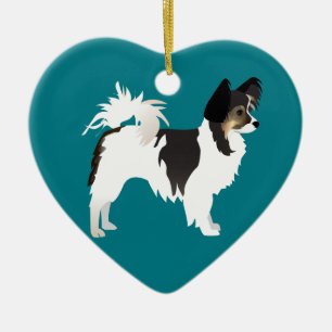 Long-haired Chihuahua or Papillon Basic Design Ceramic Ornament