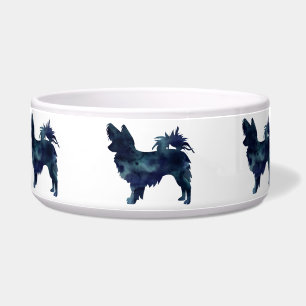 Long-haired Chihuahua Watercolor Black Silhouette