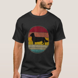 Long Haired Dachshund Dog Silhouette Pet Lover Vin T-Shirt