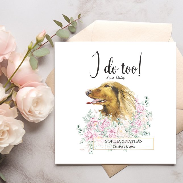 Long Haired Dachshund Dog Wedding Cocktail Napkins (Creator Uploaded)