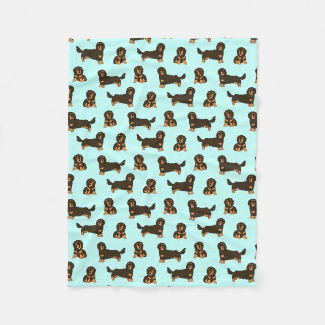 Long-haired Dachshund Fleece Blanket (Front)