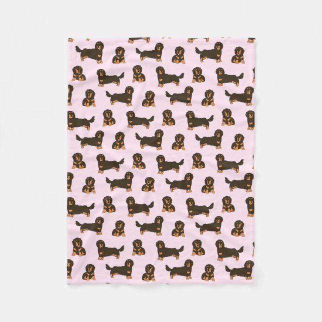 Long-haired Dachshund Fleece Blanket (Front)