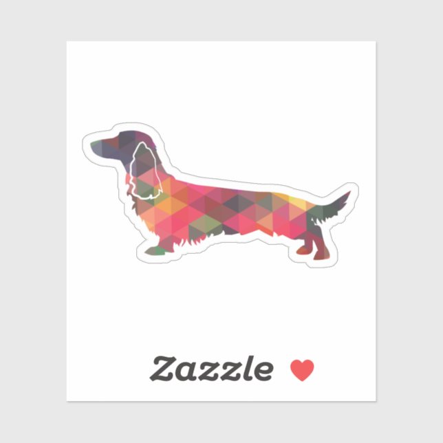 Long Haired Dachshund Geo Silhouette Multi (Sheet)