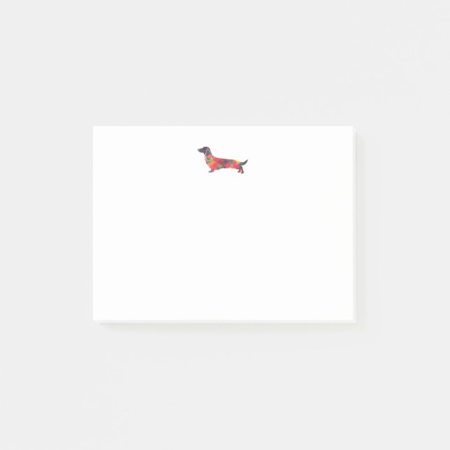 Long Haired Dachshund Geo Silhouette Multi Post-it Notes (Front)