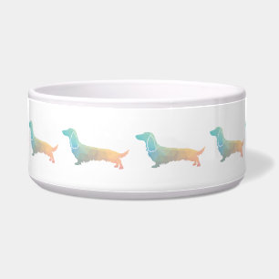 Long Haired Dachshund Geo Silhouette Pastel