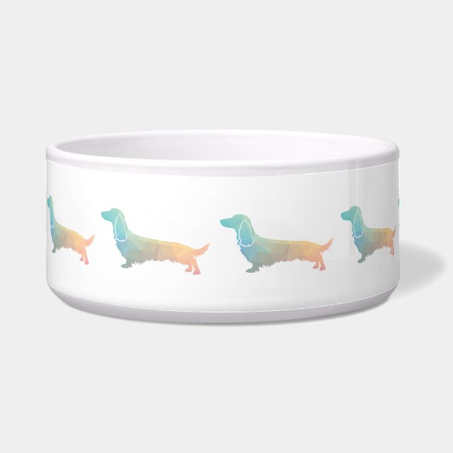 Long Haired Dachshund Geo Silhouette Pastel (Front)