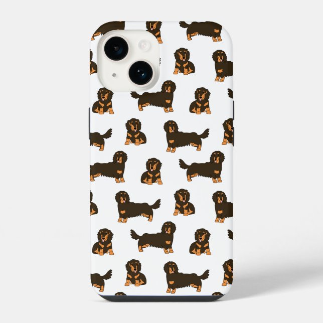 Long-haired Dachshund iPhone Case (Back)