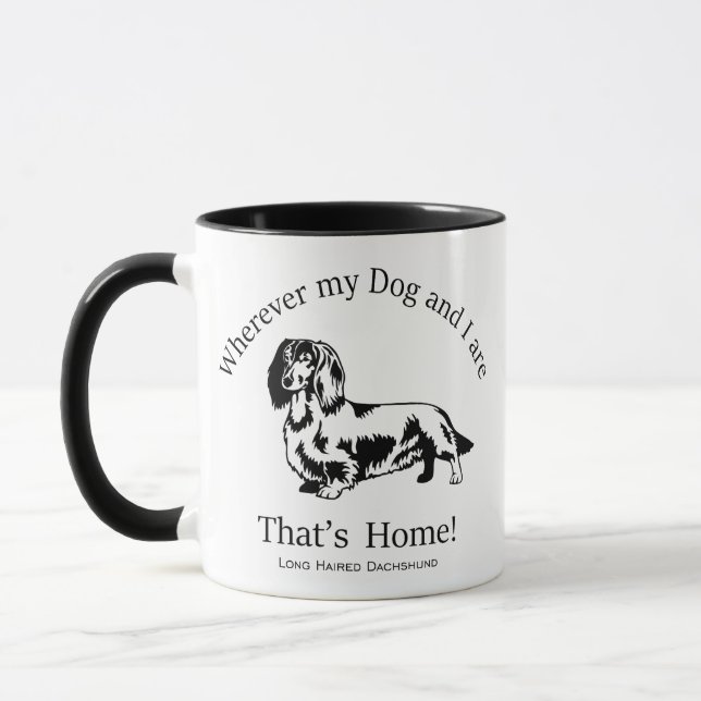 Long Haired Dachshund  Mug (Left)