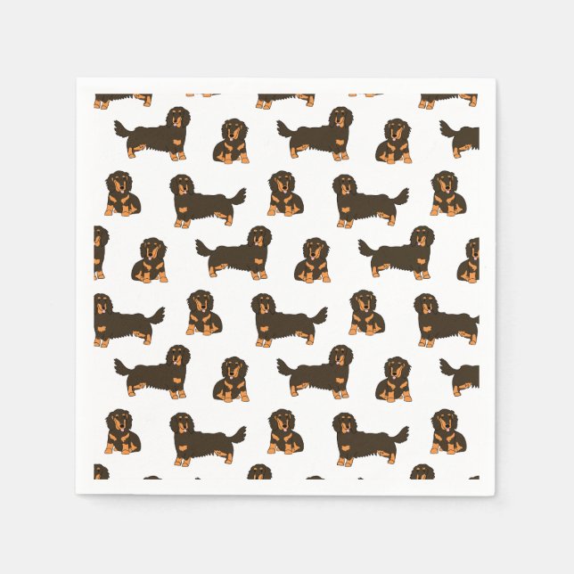 Long-haired Dachshund Napkin (Front)
