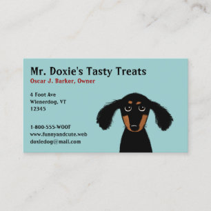 Long Haired Dachshund Puppy Business Card