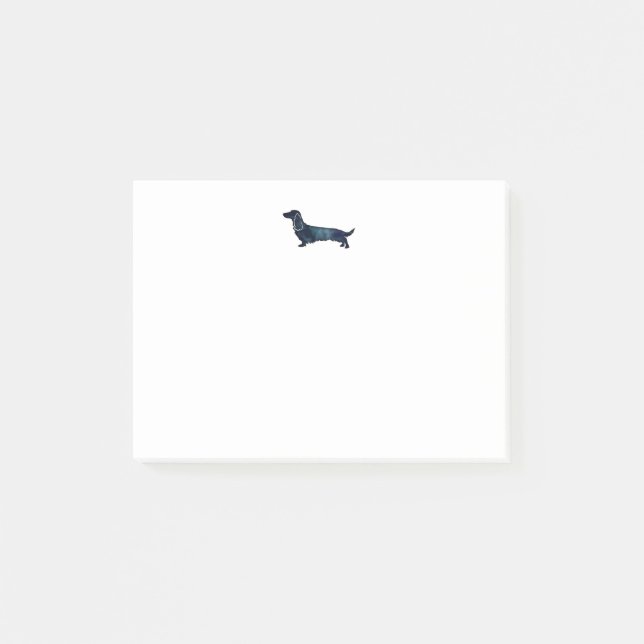 Long Haired Dachshund Silhouette Black Watercolor Post-it Notes (Front)