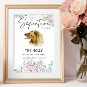 Long Haired Dachshund Wedding Signature Drink Sign