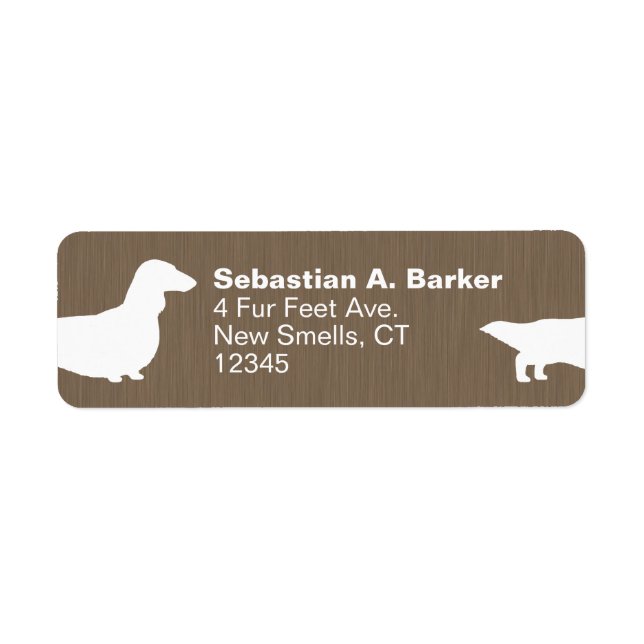 Long Haired Dachshund Wiener Dog Return Address Label (Front)