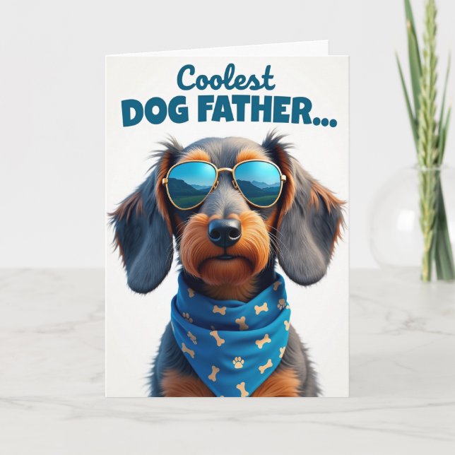 Long Haired Dog Dad Card (Front)