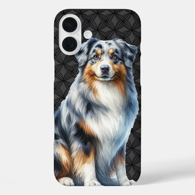 LONG HAIRED FLUFFY AUSTRALIAN SHEPHERD DOG Case-Mate iPhone CASE (Back)