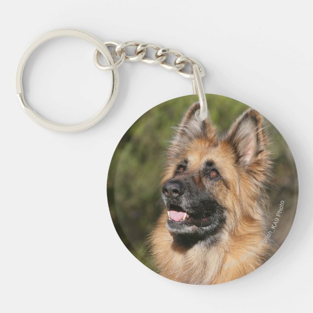 Long Haired German Shepherd 1 Key Ring (Front)