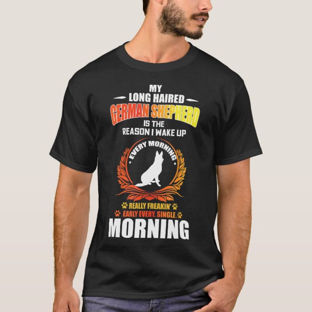 Long Haired German Shepherd  Gsd T-Shirt (Front)