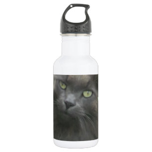 Long Haired Grey Russian Blue Cat 532 Ml Water Bottle
