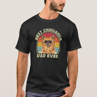 Long Haired Hair Brown Chihuahua Dad Chiwawa  Dog  T-Shirt