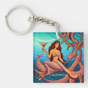Long-haired Martini Mermaid Thunder_Cove Key Ring