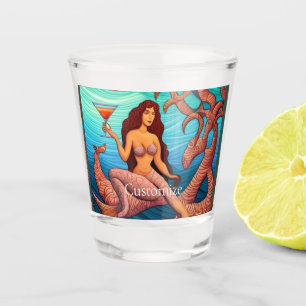 Long-haired Martini Mermaid Thunder_Cove Shot Glass