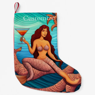 Long-haired Martini Mermaid Thunder_Cove  Small Christmas Stocking