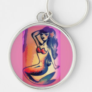 long-haired mermaid beauty key ring