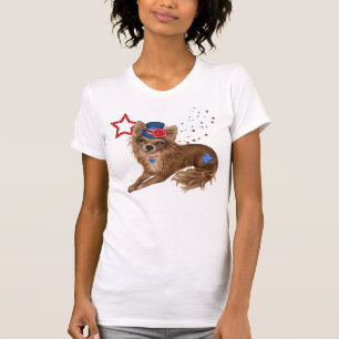 Long Haired Patriotic Chihuahua T-Shirt