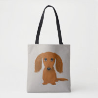 Long Haired Red Dachshund | Cute Doxie Cartoon Dog