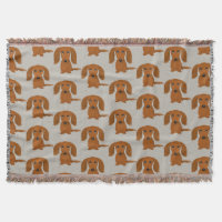 Long Haired Red Dachshund Pattern | Wiener Dogs