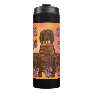 Long Haired Red Dachshunds Thermal Tumbler