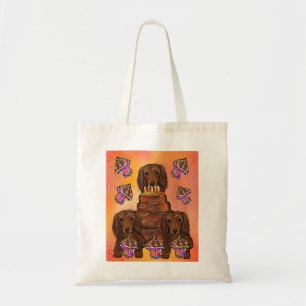 Long Haired Red Dachshunds Tote Bag