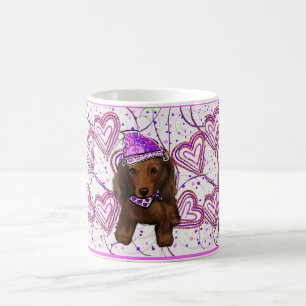 LONG HAIRED RED DOXIE COFFEE MUG
